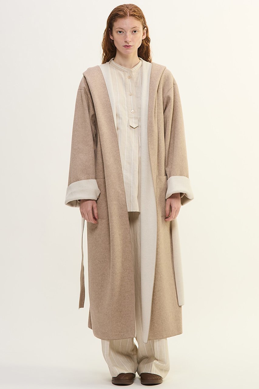 【プレインピープル/PLAIN PEOPLE】のウールカシミヤダブルクロスジャージインコードロックロングコート インテリア・キッズ・メンズ・レディースファッション・服の通販 founy(ファニー) 　ファッション　Fashion　レディースファッション　Fashion for Women　アウター　Coat / Outerwear Collection　コート・ロングコート・ピーコート　Long Coats, Peacoats & More　なめらか　Smooth, Silky Texture　ロング　Long, Long-Length　新作・新入荷　New Arrivals / New In　ベージュ|ID: prp329100004741120 ipo3291000000034254985