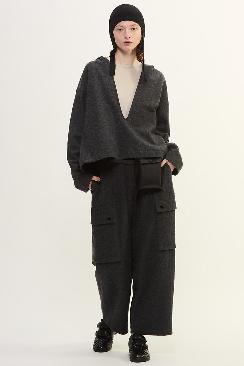 【プレインピープル/PLAIN PEOPLE】のマットフィニッシュウールジャージカーゴパンツ 人気、トレンドファッション・服の通販 founy(ファニー) 　ファッション　Fashion　レディースファッション　Fashion for Women　パンツ　Pants & Trousers　おすすめ　Recommended / Our Picks　カーゴパンツ　Cargo Pants, Utility Pants　メランジ　Melange, Mixed Yarn　ワイド　Wide, Wide Fit　エレガント 上品　Elegant　新作・新入荷　New Arrivals / New In　other-4|ID: prp329100004741122 ipo3291000000034254998