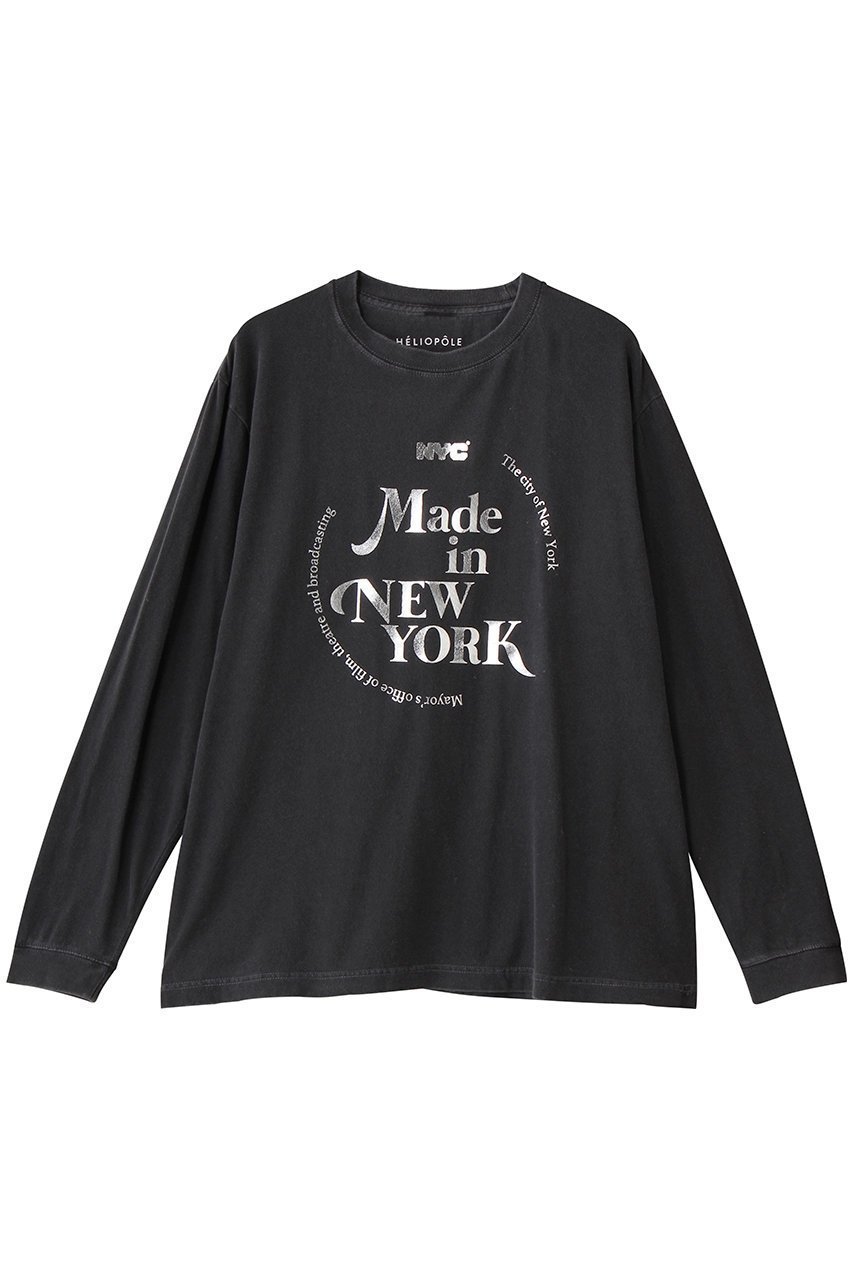 【エリオポール/heliopole】の【GOOD ROCK SPEED】NYC METALIC PRINT L/S Tシャツ インテリア・キッズ・メンズ・レディースファッション・服の通販 founy(ファニー) 　ファッション　Fashion　レディースファッション　Fashion for Women　トップス・カットソー　Cut & Sew Tops　シャツ・ブラウス・オフィスカジュアル　Elegant Blouses & Button-Ups　ロングTシャツ・Tシャツ　Longline T-Shirts & Tees　カットソー・ベーシックTシャツ　Cut-and-Sewn Tops / Stretch Tees & Basics　スリーブ　Sleeve, Long Sleeve / Short Sleeve　フロント　Front, Front Design　プリント　Print, Printed Pattern　メタリック　Metallic, Shiny Finish　ロング　Long, Long-Length　新作・新入荷　New Arrivals / New In　ブラック|ID: prp329100004741129 ipo3291000000034255039