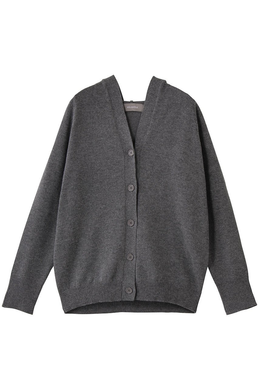 【エリオポール/heliopole】のニットフーディーカーディガン インテリア・キッズ・メンズ・レディースファッション・服の通販 founy(ファニー) 　ファッション　Fashion　レディースファッション　Fashion for Women　トップス・カットソー　Cut & Sew Tops　ニット　Knit Tops & Sweaters　カーディガン・羽織り　Layered Style Cardigans　カーディガン　Cardigan, Knitwear　スリーブ　Sleeve, Long Sleeve / Short Sleeve　ロング　Long, Long-Length　新作・新入荷　New Arrivals / New In　A/W・秋冬　Autumn/Winter　グレー|ID: prp329100004741134 ipo3291000000034255080