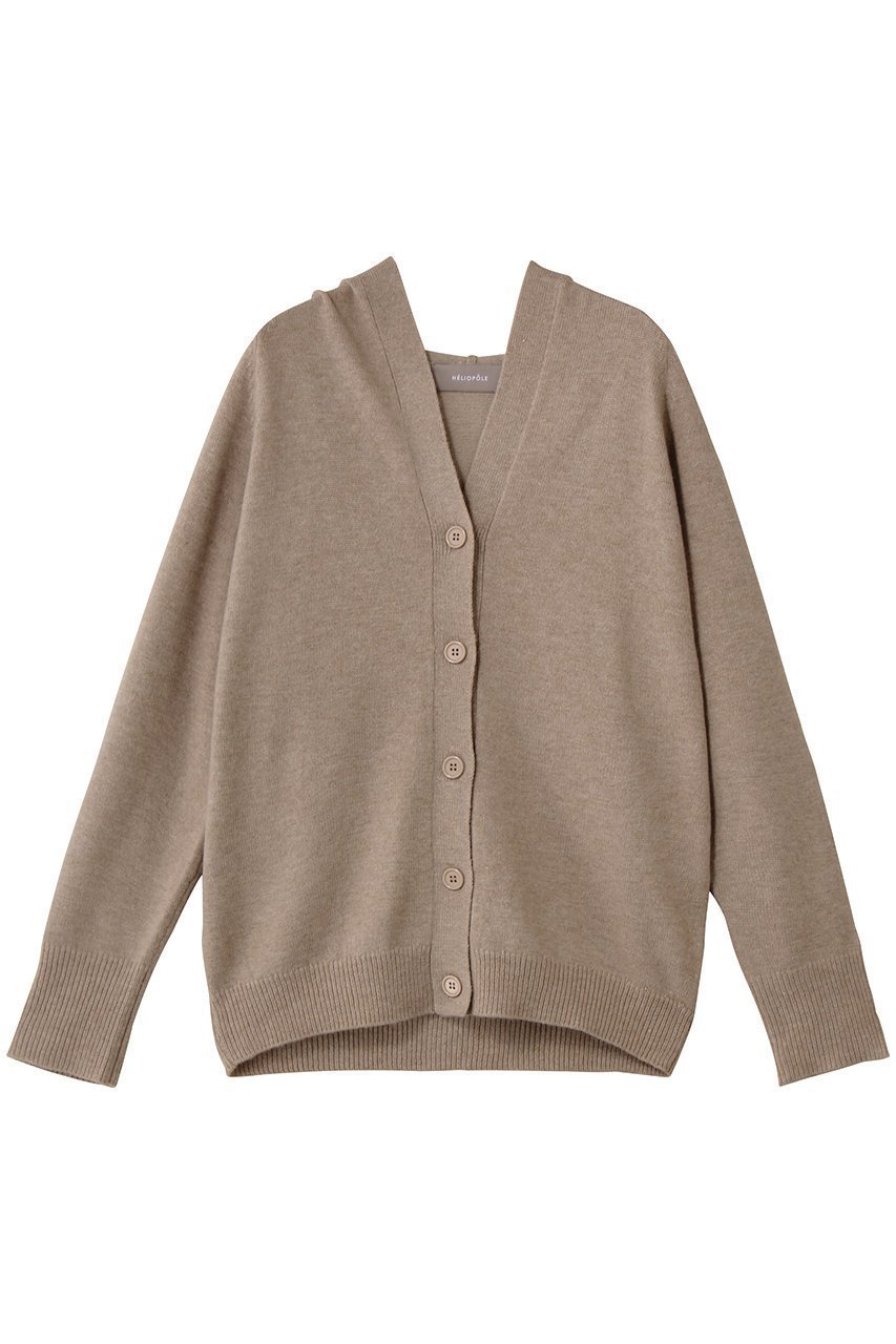 【エリオポール/heliopole】のニットフーディーカーディガン インテリア・キッズ・メンズ・レディースファッション・服の通販 founy(ファニー) 　ファッション　Fashion　レディースファッション　Fashion for Women　トップス・カットソー　Cut & Sew Tops　ニット　Knit Tops & Sweaters　カーディガン・羽織り　Layered Style Cardigans　カーディガン　Cardigan, Knitwear　スリーブ　Sleeve, Long Sleeve / Short Sleeve　ロング　Long, Long-Length　新作・新入荷　New Arrivals / New In　A/W・秋冬　Autumn/Winter　ブラウン|ID: prp329100004741134 ipo3291000000034255081