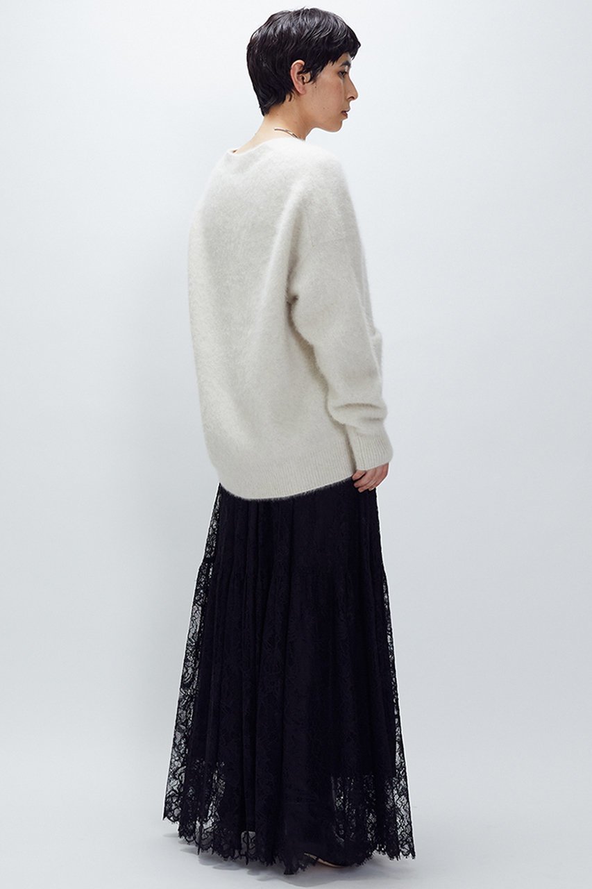 【プルミエ アロンディスモン/1er Arrondissement】のレースティアードスカート 人気、トレンドファッション・服の通販 founy(ファニー) 　ファッション　Fashion　レディースファッション　Fashion for Women　スカート　Skirts　ティアードスカート　Tiered Skirts　ロングスカート　Long Skirts / Maxi & Midi Skirts　ジャケット　Jacket, Outerwear　チュニック　Tunic, Long Top　ティアードスカート　Tiered Skirt, Flounced Skirt　フェミニン　Feminine, Girly　ラッセル　Raschel, Raschel Lace　リラックス　Relax, Relaxed Fit　レース　Lace, Lace Fabric　ロング　Long, Long-Length　エレガント 上品　Elegant　other-5|ID: prp329100004741147 ipo3291000000035513245