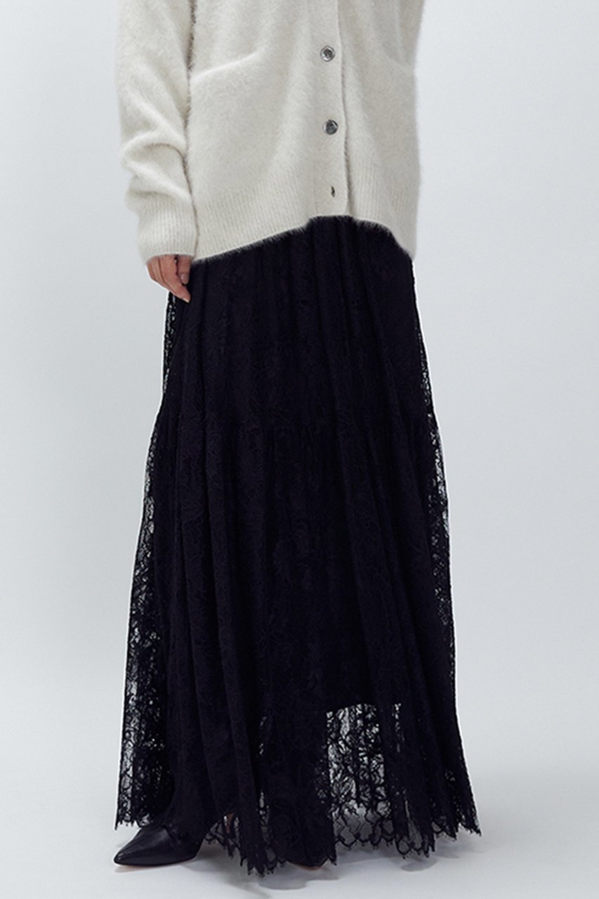 【プルミエ アロンディスモン/1er Arrondissement】のレースティアードスカート 人気、トレンドファッション・服の通販 founy(ファニー) 　ファッション　Fashion　レディースファッション　Fashion for Women　スカート　Skirts　ティアードスカート　Tiered Skirts　ロングスカート　Long Skirts / Maxi & Midi Skirts　ジャケット　Jacket, Outerwear　チュニック　Tunic, Long Top　ティアードスカート　Tiered Skirt, Flounced Skirt　フェミニン　Feminine, Girly　ラッセル　Raschel, Raschel Lace　リラックス　Relax, Relaxed Fit　レース　Lace, Lace Fabric　ロング　Long, Long-Length　エレガント 上品　Elegant　other-6|ID: prp329100004741147 ipo3291000000035513247
