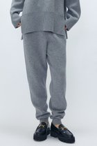 【プルミエ アロンディスモン/1er Arrondissement】のウールカシミアダブルフェイスリブパンツ ライトグレー|ID: prp329100004741148 ipo3291000000034255200