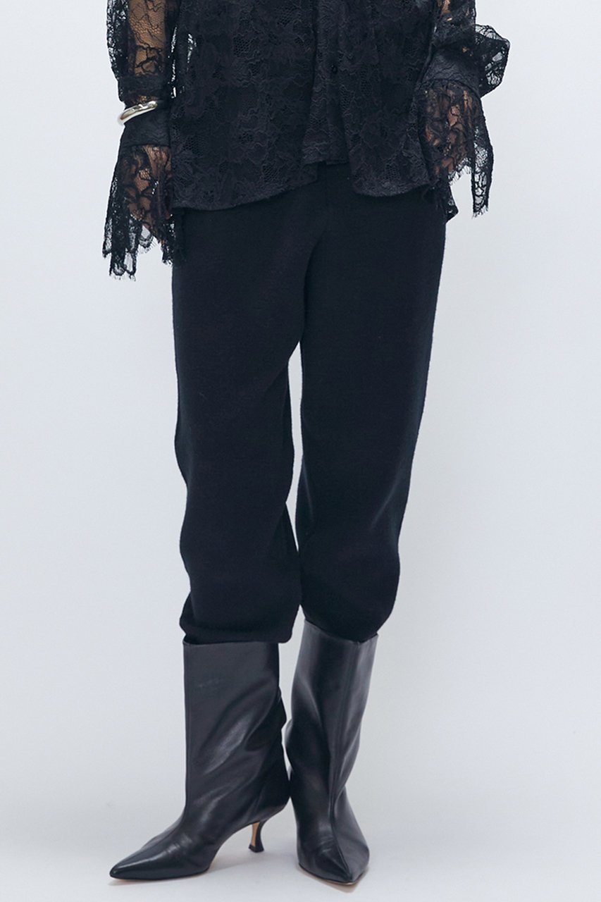 【プルミエ アロンディスモン/1er Arrondissement】のウールカシミアダブルフェイスリブパンツ インテリア・キッズ・メンズ・レディースファッション・服の通販 founy(ファニー) 　ファッション　Fashion　レディースファッション　Fashion for Women　パンツ　Pants & Trousers　おすすめ　Recommended / Our Picks　セットアップ　Set-Up, Coordinated Outfit　バランス　Balance, Style Balance　ボトム　Bottoms, Lower Wear　ボトルネック　Bottle Neck, Mock Neck　リラックス　Relax, Relaxed Fit　エレガント 上品　Elegant　再入荷　Restock / Back in Stock　軽量　Lightweight, Ultra Light　ブラック|ID: prp329100004741148 ipo3291000000035618041