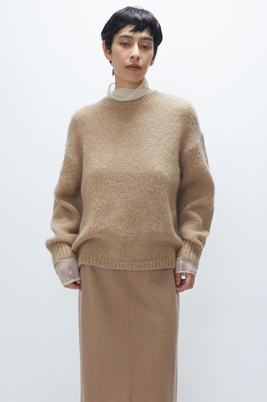 【プルミエ アロンディスモン/1er Arrondissement】のモヘアラメリリヤーンクルーネックニット 人気、トレンドファッション・服の通販 founy(ファニー) 　ファッション　Fashion　レディースファッション　Fashion for Women　トップス・カットソー　Cut & Sew Tops　ニット　Knit Tops & Sweaters　カジュアルプルオーバー・ニットトップス　Pullovers & Knit Tops / Casual Pullovers　なめらか　Smooth, Silky Texture　トレンド　Trend, Trending Now　エレガント 上品　Elegant　冬　Winter / This Winter　 other-1|ID: prp329100004741149 ipo3291000000035618049