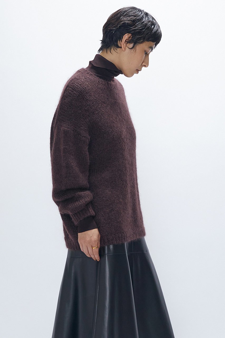 【プルミエ アロンディスモン/1er Arrondissement】のモヘアラメリリヤーンクルーネックニット 人気、トレンドファッション・服の通販 founy(ファニー) 　ファッション　Fashion　レディースファッション　Fashion for Women　トップス・カットソー　Cut & Sew Tops　ニット　Knit Tops & Sweaters　カジュアルプルオーバー・ニットトップス　Pullovers & Knit Tops / Casual Pullovers　なめらか　Smooth, Silky Texture　トレンド　Trend, Trending Now　エレガント 上品　Elegant　冬　Winter / This Winter　other-3|ID: prp329100004741149 ipo3291000000035618058