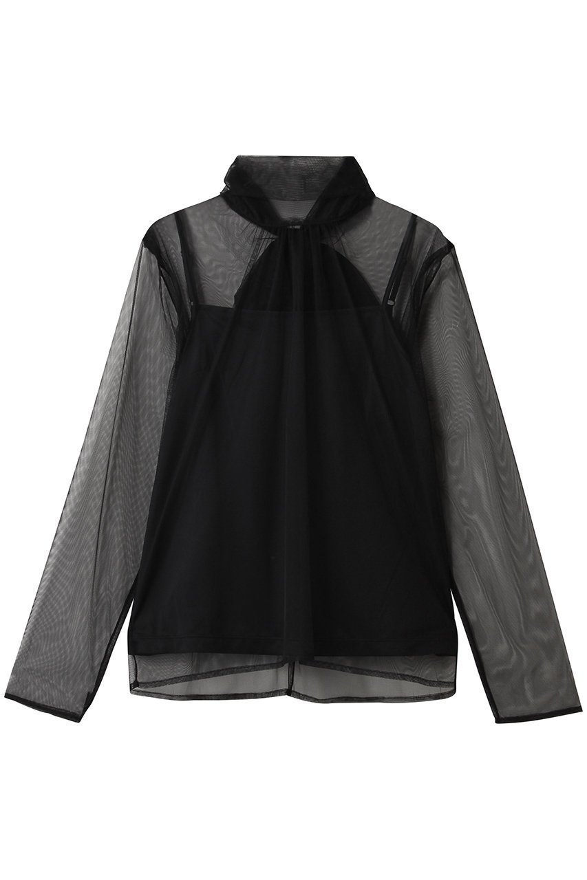 【アルアバイル/allureville】のチュールボウロングSL プルオーバー インテリア・キッズ・メンズ・レディースファッション・服の通販 founy(ファニー) 　ファッション　Fashion　レディースファッション　Fashion for Women　トップス・カットソー　Cut & Sew Tops　シャツ・ブラウス・オフィスカジュアル　Elegant Blouses & Button-Ups　ロングTシャツ・Tシャツ　Longline T-Shirts & Tees　カジュアルプルオーバー・ニットトップス　Pullovers & Knit Tops / Casual Pullovers　カットソー・ベーシックTシャツ　Cut-and-Sewn Tops / Stretch Tees & Basics　おすすめ　Recommended / Our Picks　カーディガン　Cardigan, Knitwear　シアー　Sheer, See-Through　スリーブ　Sleeve, Long Sleeve / Short Sleeve　チュール　Tulip, Tulip Motif　リボン　Ribbon, Bow　ロング　Long, Long-Length　新作・新入荷　New Arrivals / New In　A/W・秋冬　Autumn/Winter　ブラック|ID: prp329100004741155 ipo3291000000034255267