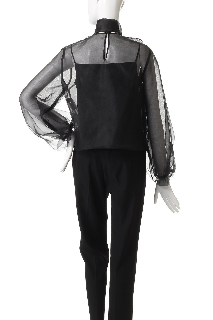 【アルアバイル/allureville】の【Loulou Willoughby】オーガンリボンブラウス 人気、トレンドファッション・服の通販 founy(ファニー) 　ファッション　Fashion　レディースファッション　Fashion for Women　トップス・カットソー　Cut & Sew Tops　シャツ・ブラウス・オフィスカジュアル　Elegant Blouses & Button-Ups　おすすめ　Recommended / Our Picks　エレガント 上品　Elegant　オケージョン　Occasion Wear　オーガンジー　Organza Fabric　ギャザー　Gathered, Ruffled　シアー　Sheer, See-Through　スリーブ　Sleeve, Long Sleeve / Short Sleeve　バルーン　Balloon, Balloon Silhouette　パーティ　Party, Party Style　フェミニン　Feminine, Girly　リボン　Ribbon, Bow　ロング　Long, Long-Length　新作・新入荷　New Arrivals / New In　other-4|ID: prp329100004741156 ipo3291000000034255277
