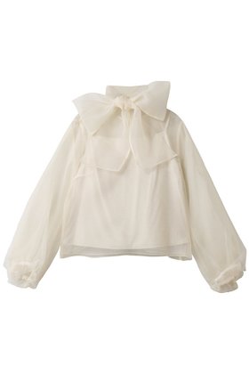 【アルアバイル/allureville】の【Loulou Willoughby】オーガンリボンブラウス 人気、トレンドファッション・服の通販 founy(ファニー) ファッション Fashion レディースファッション Fashion for Women トップス・カットソー Cut & Sew Tops シャツ・ブラウス・オフィスカジュアル Elegant Blouses & Button-Ups おすすめ Recommended / Our Picks エレガント 上品 Elegant オケージョン Occasion Wear オーガンジー Organza Fabric ギャザー Gathered, Ruffled シアー Sheer, See-Through スリーブ Sleeve, Long Sleeve / Short Sleeve バルーン Balloon, Balloon Silhouette パーティ Party, Party Style フェミニン Feminine, Girly リボン Ribbon, Bow ロング Long, Long-Length |ID:prp329100004741156