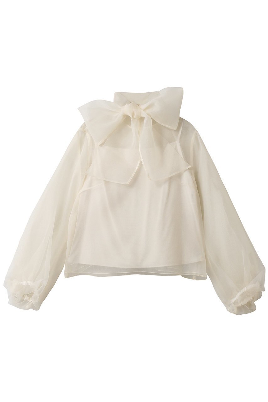 【アルアバイル/allureville】の【Loulou Willoughby】オーガンリボンブラウス インテリア・キッズ・メンズ・レディースファッション・服の通販 founy(ファニー) ファッション Fashion レディースファッション Fashion for Women トップス・カットソー Cut & Sew Tops シャツ・ブラウス・オフィスカジュアル Elegant Blouses & Button-Ups おすすめ Recommended / Our Picks エレガント 上品 Elegant オケージョン Occasion Wear オーガンジー Organza Fabric ギャザー Gathered, Ruffled シアー Sheer, See-Through スリーブ Sleeve, Long Sleeve / Short Sleeve バルーン Balloon, Balloon Silhouette パーティ Party, Party Style フェミニン Feminine, Girly リボン Ribbon, Bow ロング Long, Long-Length オフホワイト|ID: prp329100004741156 ipo3291000000036107644