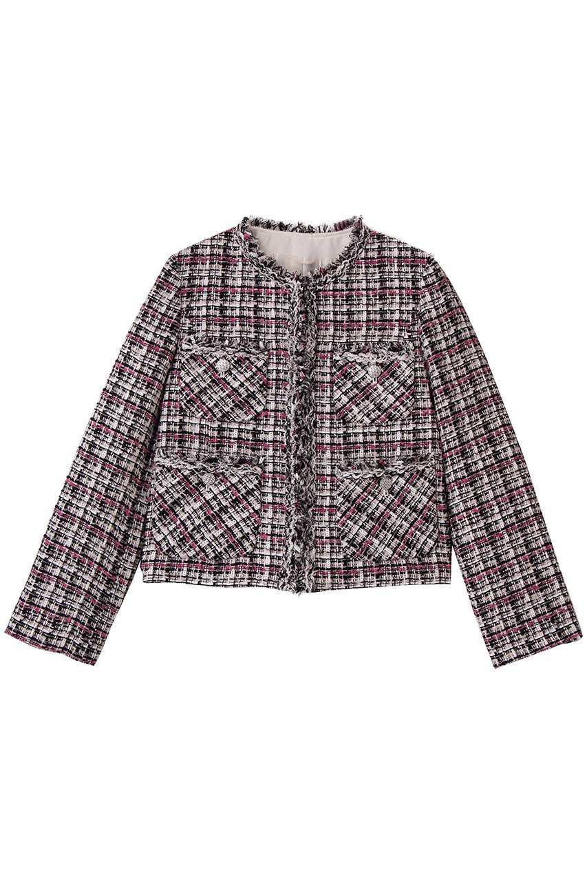 【アナイ/ANAYI】のピンクミックスツィード4ポケットジャケット 人気、トレンドファッション・服の通販 founy(ファニー) 　ファッション　Fashion　レディースファッション　Fashion for Women　アウター　Coat / Outerwear Collection　レディースジャケット・軽アウター　Jackets　シルバー　Silver, Metallic Silver　ジャケット　Jacket, Outerwear　ツイード　Twill, Twill Weave　パーティ　Party, Party Style　フリンジ　Fringe, Tassel　ポケット　Pocket, Pocket Detail　新作・新入荷　New Arrivals / New In　秋　Autumn　 other-1|ID: prp329100004741170 ipo3291000000034255378