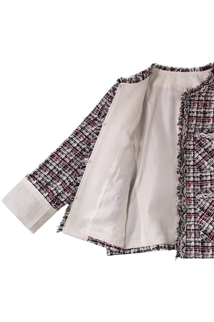【アナイ/ANAYI】のピンクミックスツィード4ポケットジャケット 人気、トレンドファッション・服の通販 founy(ファニー) 　ファッション　Fashion　レディースファッション　Fashion for Women　アウター　Coat / Outerwear Collection　レディースジャケット・軽アウター　Jackets　シルバー　Silver, Metallic Silver　ジャケット　Jacket, Outerwear　ツイード　Twill, Twill Weave　パーティ　Party, Party Style　フリンジ　Fringe, Tassel　ポケット　Pocket, Pocket Detail　新作・新入荷　New Arrivals / New In　秋　Autumn　other-6|ID: prp329100004741170 ipo3291000000034255384