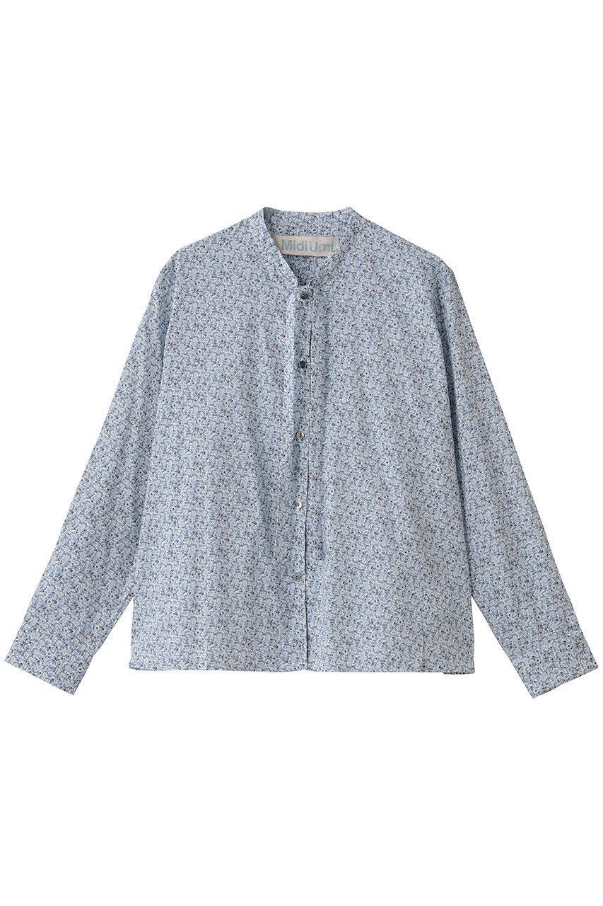 【ミディウミ/MidiUmi】のLIBERTY bow-tie shirt シャツ インテリア・キッズ・メンズ・レディースファッション・服の通販 founy(ファニー) 　ファッション　Fashion　レディースファッション　Fashion for Women　トップス・カットソー　Cut & Sew Tops　シャツ・ブラウス・オフィスカジュアル　Elegant Blouses & Button-Ups　なめらか　Smooth, Silky Texture　スリーブ　Sleeve, Long Sleeve / Short Sleeve　ファブリック　Fabric, Textile　ボタニカル　Botanical, Floral Pattern　リュクス　Luxury, Elegant, High-End, Chic　ロング　Long, Long-Length　エレガント 上品　Elegant　A/W・秋冬　Autumn/Winter　blue|ID: prp329100004741190 ipo3291000000035871580