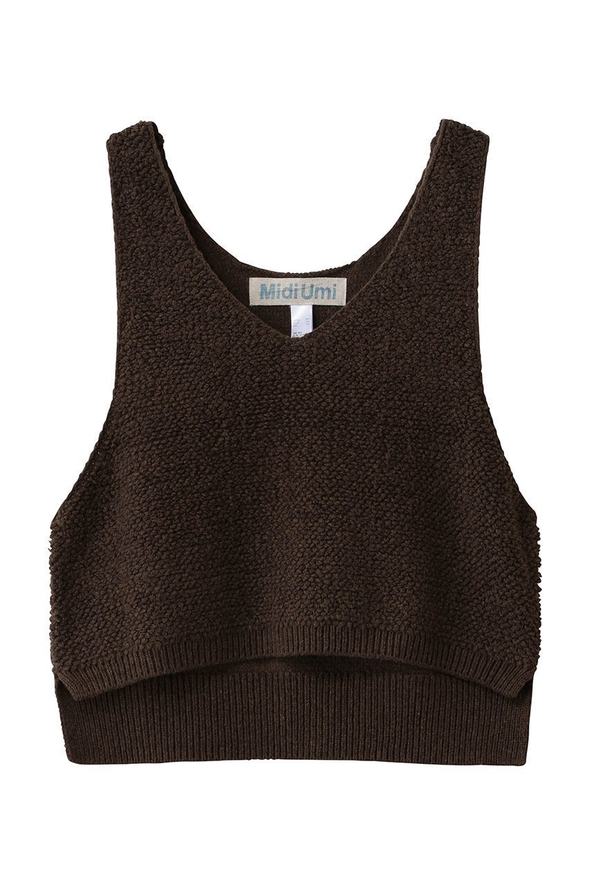 【ミディウミ/MidiUmi】のpile boa knit vest ベスト インテリア・キッズ・メンズ・レディースファッション・服の通販 founy(ファニー) 　ファッション　Fashion　レディースファッション　Fashion for Women　トップス・カットソー　Cut & Sew Tops　ニット　Knit Tops & Sweaters　ベスト&ジレ / 重ね着スタイル　Vests & Gilets　カジュアルプルオーバー・ニットトップス　Pullovers & Knit Tops / Casual Pullovers　キャミソール　Camisole, Spaghetti Strap Top　ショート　Short, Short Length　トレンド　Trend, Trending Now　ベスト　Vest, Waistcoat　新作・新入荷　New Arrivals / New In　brown|ID: prp329100004741191 ipo3291000000034255551