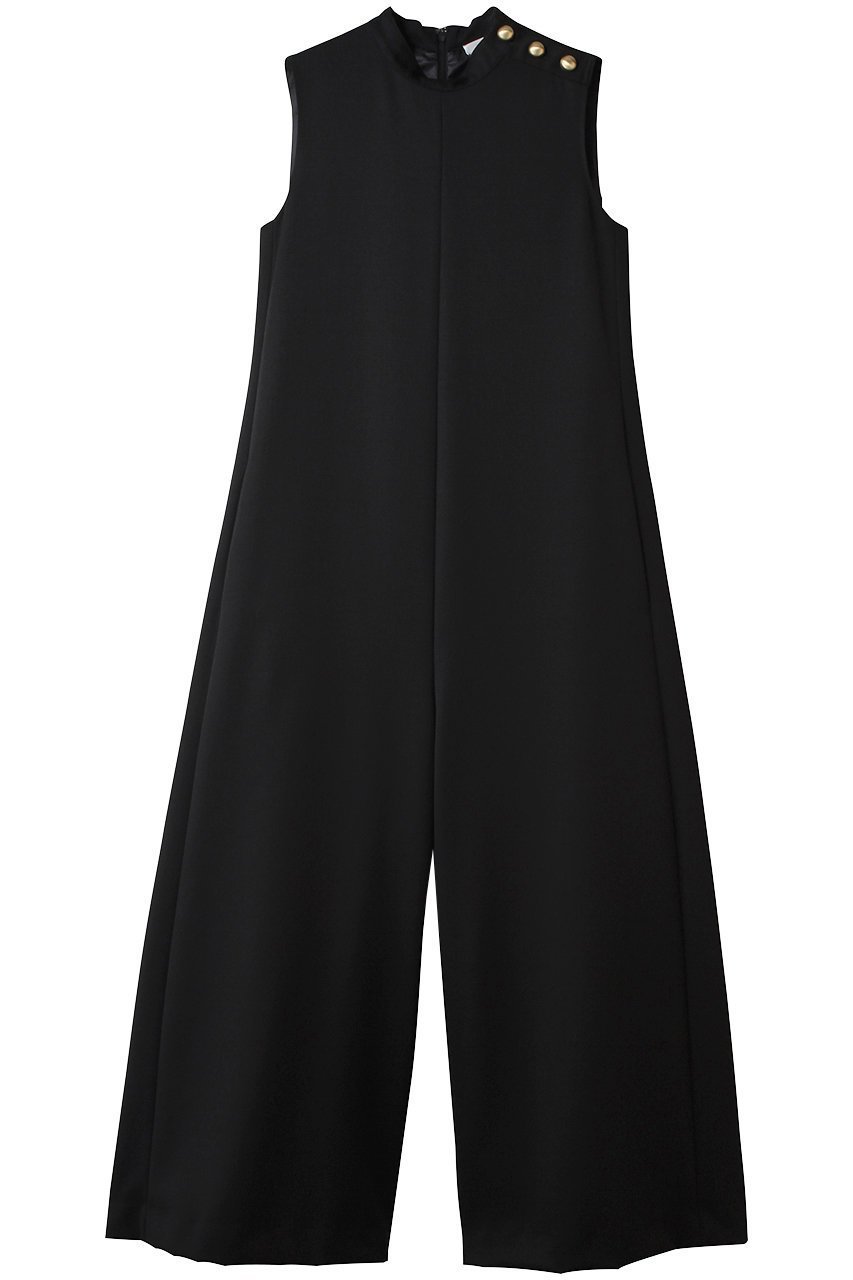 【ジェイドット/j.】のウールギャバドレスオールインワン インテリア・キッズ・メンズ・レディースファッション・服の通販 founy(ファニー) 　ファッション　Fashion　レディースファッション　Fashion for Women　パンツ　Pants & Trousers　シンプル　Simple, Minimal　フレア　Flare, Flared　エレガント 上品　Elegant　ブラック|ID: prp329100004741194 ipo3291000000036041931