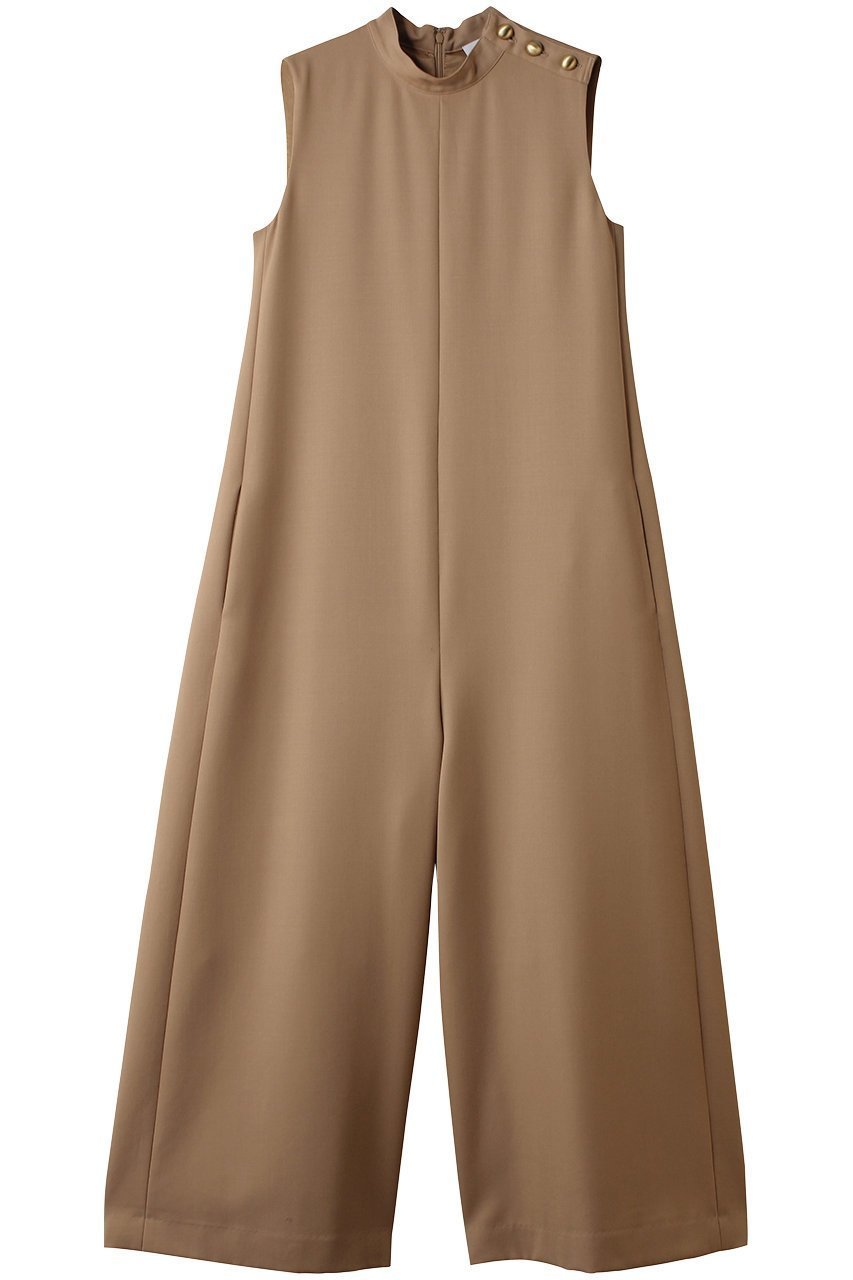 【ジェイドット/j.】のウールギャバドレスオールインワン インテリア・キッズ・メンズ・レディースファッション・服の通販 founy(ファニー) 　ファッション　Fashion　レディースファッション　Fashion for Women　パンツ　Pants & Trousers　シンプル　Simple, Minimal　フレア　Flare, Flared　エレガント 上品　Elegant　ベージュ|ID: prp329100004741194 ipo3291000000036041933