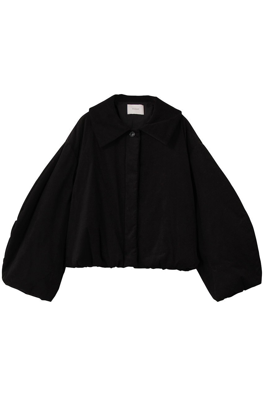 【マノフ/MANOF】のCORDUROY BATTING COAT インテリア・キッズ・メンズ・レディースファッション・服の通販 founy(ファニー) 　ファッション　Fashion　レディースファッション　Fashion for Women　アウター　Coat / Outerwear Collection　コート・ロングコート・ピーコート　Long Coats, Peacoats & More　ギャザー　Gathered, Ruffled　コーデュロイ　Corduroy, Cord Fabric　ショート　Short, Short Length　スリーブ　Sleeve, Long Sleeve / Short Sleeve　トレンド　Trend, Trending Now　フェミニン　Feminine, Girly　ラウンド　Round, Round Neck　ワイド　Wide, Wide Fit　冬　Winter / This Winter　新作・新入荷　New Arrivals / New In　軽量　Lightweight, Ultra Light　BLACK|ID: prp329100004742360 ipo3291000000034268884