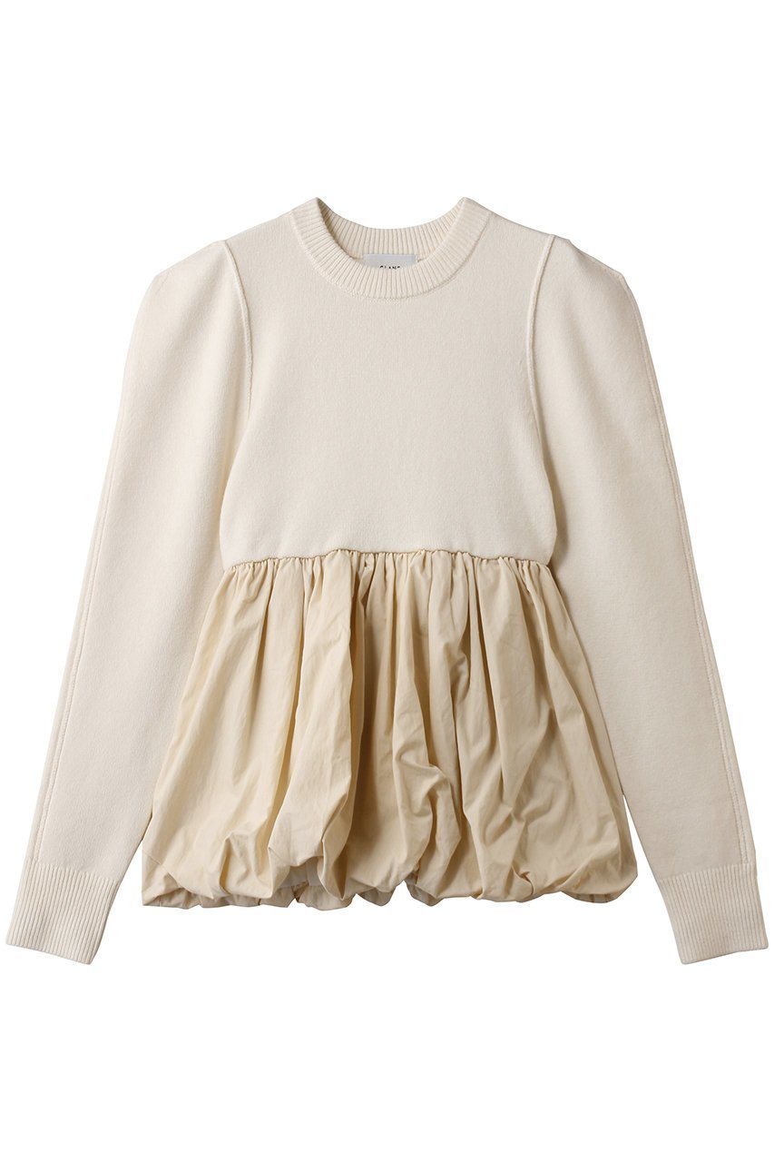 【クラネ/CLANE】のDOCKING POWERSHOULDER KNIT TOPS インテリア・キッズ・メンズ・レディースファッション・服の通販 founy(ファニー) 　ファッション　Fashion　レディースファッション　Fashion for Women　トップス・カットソー　Cut & Sew Tops　ニット　Knit Tops & Sweaters　カジュアルプルオーバー・ニットトップス　Pullovers & Knit Tops / Casual Pullovers　ギャザー　Gathered, Ruffled　ショルダー　Shoulder, Shoulder Strap　ドッキング　Docking, Mixed Material　バルーン　Balloon, Balloon Silhouette　フォルム　Silhouette, Form　新作・新入荷　New Arrivals / New In　IVORY|ID: prp329100004742361 ipo3291000000034268892