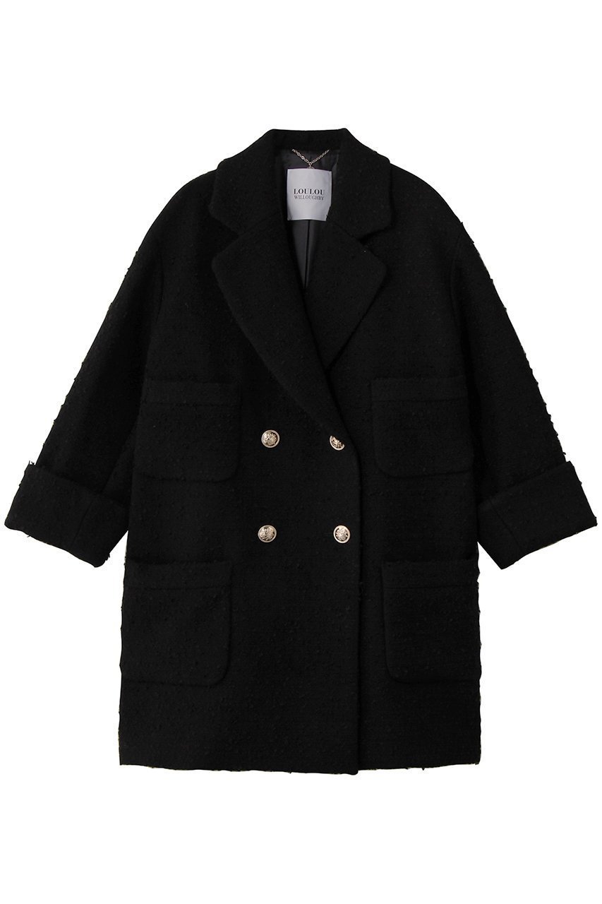 【アルアバイル/allureville】の【Loulou Willoughby】ツイードダブルミドルコート インテリア・キッズ・メンズ・レディースファッション・服の通販 founy(ファニー) ファッション Fashion レディースファッション Fashion for Women アウター Coat / Outerwear Collection コート・ロングコート・ピーコート Long Coats, Peacoats & More おすすめ Recommended / Our Picks ダウン Down, Puffer ツイード Twill, Twill Weave デニム Denim, Jeans Material ボトム Bottoms, Lower Wear ミドル Middle Length, Mid Height リュクス Luxury, Elegant, High-End, Chic ロング Long, Long-Length エレガント 上品 Elegant ブラック|ID: prp329100004742375 ipo3291000000035385616