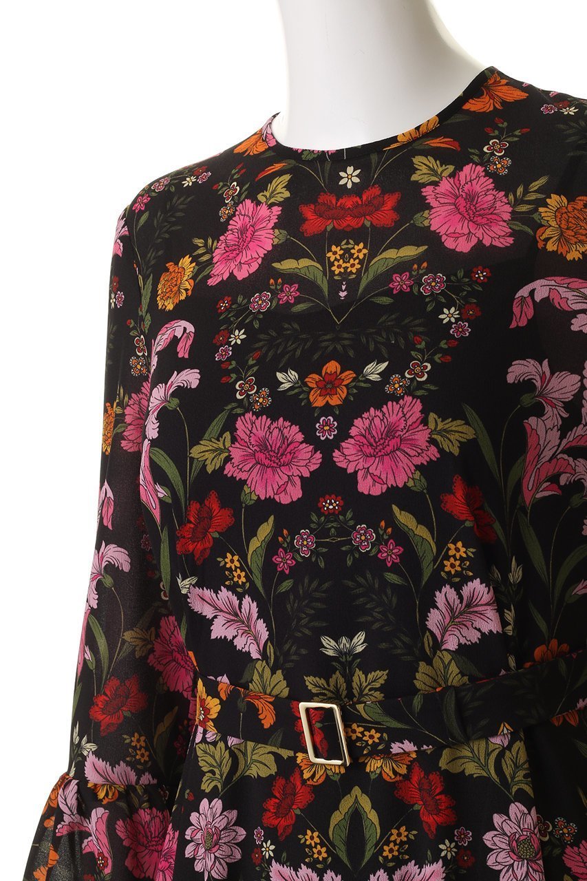 【アルアバイル/allureville】の【Loulou Willoughby】シンメトリーフラワーPTワンピース 人気、トレンドファッション・服の通販 founy(ファニー) 　ファッション　Fashion　レディースファッション　Fashion for Women　ワンピース　Dresses　チュニック　Tunic Tops & Dresses　おすすめ　Recommended / Our Picks　エレガント 上品　Elegant　スウェット / スエット　Sweatshirt, Sweatwear　スリーブ　Sleeve, Long Sleeve / Short Sleeve　チュニック　Tunic, Long Top　フラワー　Flower, Floral　フレア　Flare, Flared　プリント　Print, Printed Pattern　ロング　Long, Long-Length　新作・新入荷　New Arrivals / New In　A/W・秋冬　Autumn/Winter　other-5|ID: prp329100004742378 ipo3291000000034269008