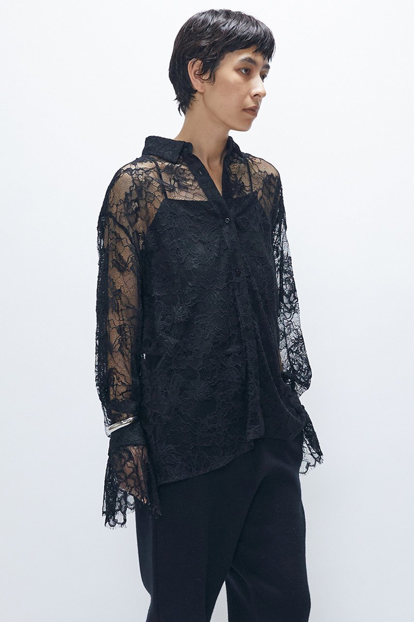 【プルミエ アロンディスモン/1er Arrondissement】のレースブラウス 人気、トレンドファッション・服の通販 founy(ファニー) 　ファッション　Fashion　レディースファッション　Fashion for Women　トップス・カットソー　Cut & Sew Tops　シャツ・ブラウス・オフィスカジュアル　Elegant Blouses & Button-Ups　スカラップ　Scallop, Scalloped Edge　スリーブ　Sleeve, Long Sleeve / Short Sleeve　フェミニン　Feminine, Girly　ラッセル　Raschel, Raschel Lace　レース　Lace, Lace Fabric　ロング　Long, Long-Length　エレガント 上品　Elegant　 other-1|ID: prp329100004742385 ipo3291000000036228750