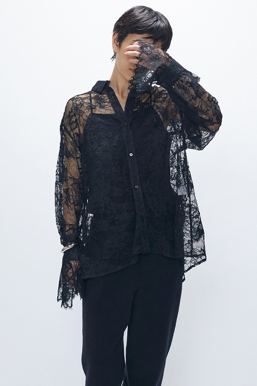 【プルミエ アロンディスモン/1er Arrondissement】のレースブラウス 人気、トレンドファッション・服の通販 founy(ファニー) 　ファッション　Fashion　レディースファッション　Fashion for Women　トップス・カットソー　Cut & Sew Tops　シャツ・ブラウス・オフィスカジュアル　Elegant Blouses & Button-Ups　スカラップ　Scallop, Scalloped Edge　スリーブ　Sleeve, Long Sleeve / Short Sleeve　フェミニン　Feminine, Girly　ラッセル　Raschel, Raschel Lace　レース　Lace, Lace Fabric　ロング　Long, Long-Length　エレガント 上品　Elegant　other-4|ID: prp329100004742385 ipo3291000000036228757