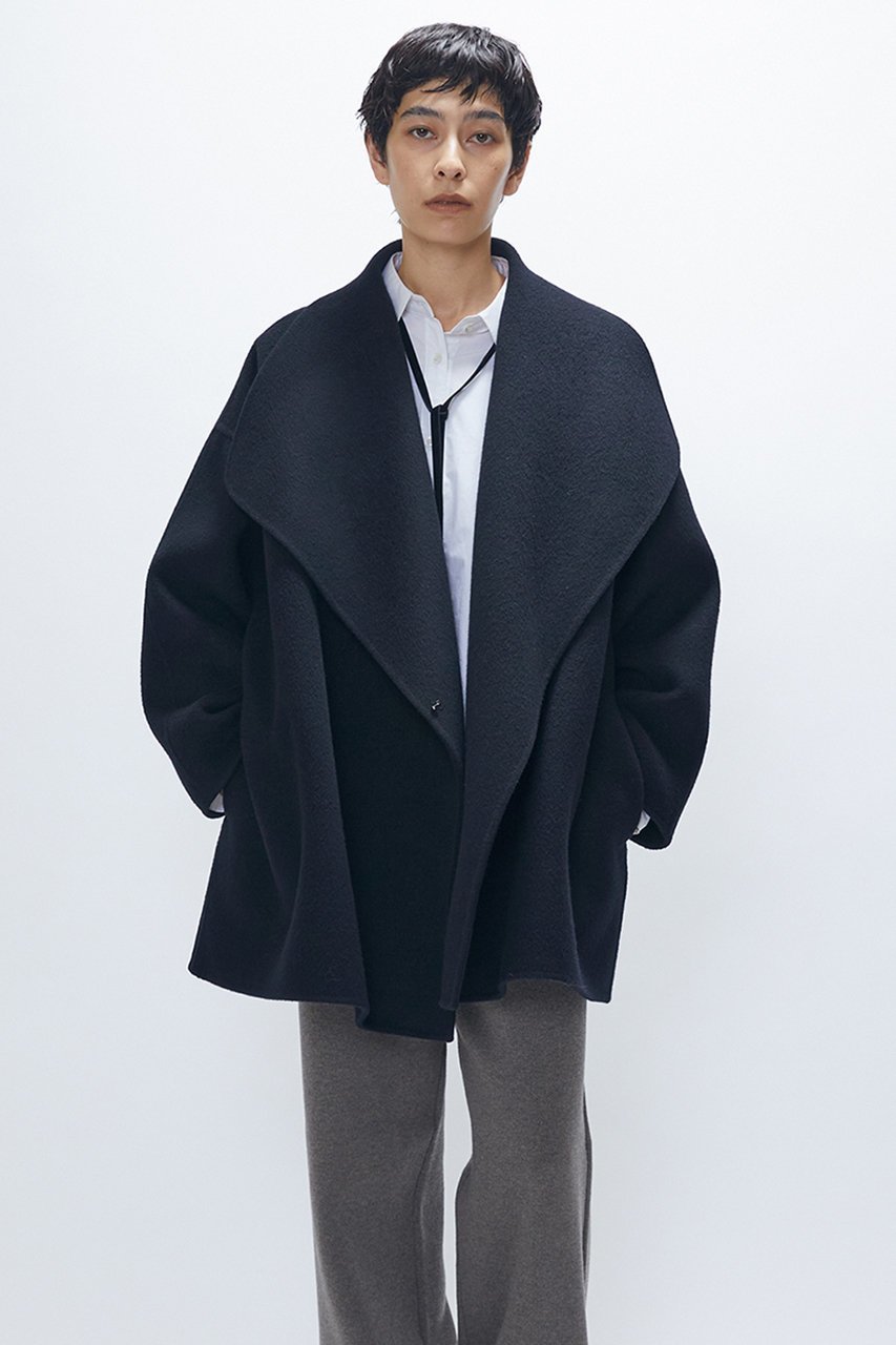 【プルミエ アロンディスモン/1er Arrondissement】のTOPダブルビーバーショールコート インテリア・キッズ・メンズ・レディースファッション・服の通販 founy(ファニー) 　ファッション　Fashion　レディースファッション　Fashion for Women　アウター　Coat / Outerwear Collection　コート・ロングコート・ピーコート　Long Coats, Peacoats & More　エレガント 上品　Elegant　ショート　Short, Short Length　ショール　Shawl, Wrap　新作・新入荷　New Arrivals / New In　ブラック|ID: prp329100004742387 ipo3291000000034269071