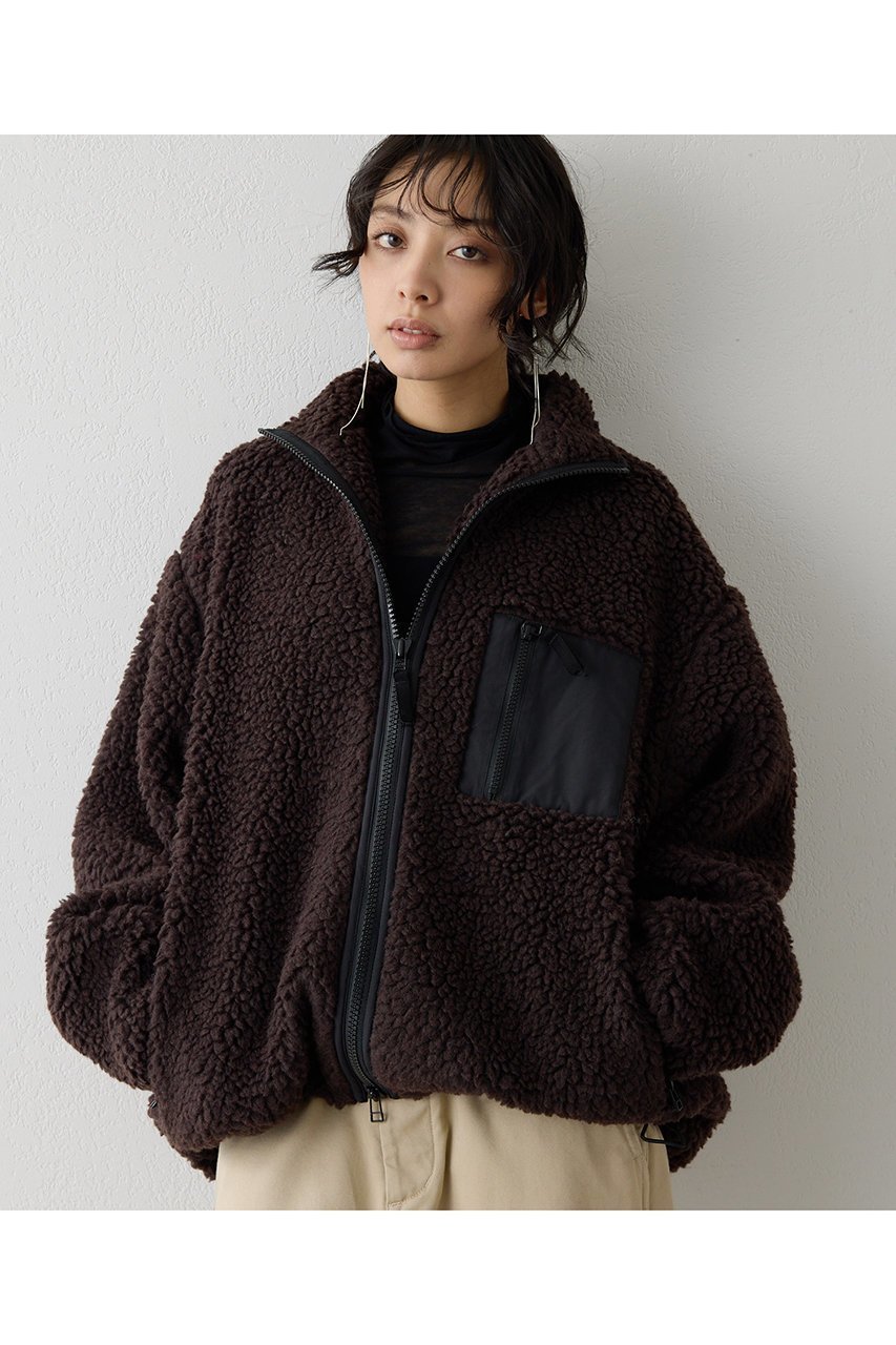 【ウィムガゼット/Whim Gazette】のボアブルゾンジャケット インテリア・キッズ・メンズ・レディースファッション・服の通販 founy(ファニー) 　ファッション　Fashion　レディースファッション　Fashion for Women　アウター　Coat / Outerwear Collection　レディースジャケット・軽アウター　Jackets　ブルゾンジャケット・スポーティアウター　Blouson Jackets　ジャケット　Jacket, Outerwear　パイピング　Piping, Trim Design　ブルゾン　Blouson, Bomber Jacket　ポケット　Pocket, Pocket Detail　新作・新入荷　New Arrivals / New In　ブラウン|ID: prp329100004742390 ipo3291000000034269091
