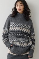 【ウィムガゼット/Whim Gazette】のフェアアイルプルオーバー 人気、トレンドファッション・服の通販 founy(ファニー) ファッション Fashion レディースファッション Fashion for Women トップス・カットソー Cut & Sew Tops ニット Knit Tops & Sweaters カジュアルプルオーバー・ニットトップス Pullovers & Knit Tops / Casual Pullovers イタリア Italy クラシカル Classical, Vintage-Inspired ジャカード／ジャガード Jacquard, Woven Pattern ダメージ Distressed, Destroyed ネップ Nepp, Slub Yarn パッチ Patch, Appliqué リラックス Relax, Relaxed Fit 冬 Winter / This Winter 新作・新入荷 New Arrivals / New In |ID:prp329100004742392