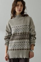 【ウィムガゼット/Whim Gazette】のフェアアイルプルオーバー 人気、トレンドファッション・服の通販 founy(ファニー) ファッション Fashion レディースファッション Fashion for Women トップス・カットソー Cut & Sew Tops ニット Knit Tops & Sweaters カジュアルプルオーバー・ニットトップス Pullovers & Knit Tops / Casual Pullovers イタリア Italy クラシカル Classical, Vintage-Inspired ジャカード／ジャガード Jacquard, Woven Pattern ダメージ Distressed, Destroyed ネップ Nepp, Slub Yarn パッチ Patch, Appliqué リラックス Relax, Relaxed Fit 冬 Winter / This Winter 新作・新入荷 New Arrivals / New In thumbnail ベージュ|ID: prp329100004742392 ipo3291000000034269124