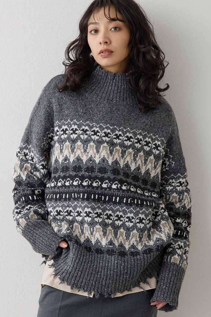 【ウィムガゼット/Whim Gazette】のフェアアイルプルオーバー インテリア・キッズ・メンズ・レディースファッション・服の通販 founy(ファニー) https://founy.com/ ファッション Fashion レディースファッション Fashion for Women トップス・カットソー Cut & Sew Tops ニット Knit Tops & Sweaters カジュアルプルオーバー・ニットトップス Pullovers & Knit Tops / Casual Pullovers イタリア Italy クラシカル Classical, Vintage-Inspired ジャカード／ジャガード Jacquard, Woven Pattern ダメージ Distressed, Destroyed ネップ Nepp, Slub Yarn パッチ Patch, Appliqué リラックス Relax, Relaxed Fit 冬 Winter / This Winter |ID: prp329100004742392 ipo3291000000035385695