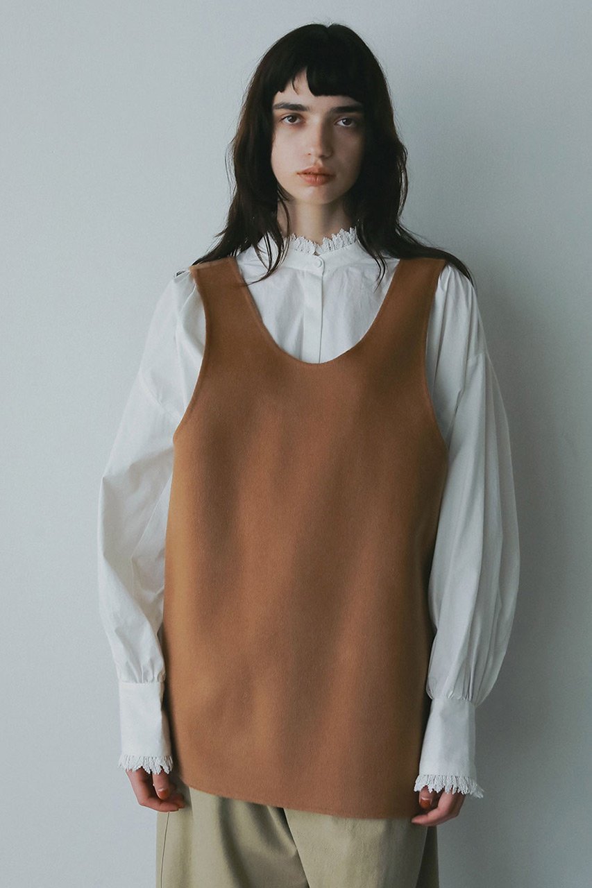 【ハー/HER.】の【10/23 12:00販売開始】ウールカシミヤリバーベスト 人気、トレンドファッション・服の通販 founy(ファニー) 　ファッション　Fashion　レディースファッション　Fashion for Women　アウター　Coat / Outerwear Collection　レディースジャケット・軽アウター　Jackets　おすすめ　Recommended / Our Picks　カットソー　Cut and Sewn Top　ショート　Short, Short Length　ジャケット　Jacket, Outerwear　タンク　Tank Top, Sleeveless Top　タートル　Turtleneck, Turtle Collar　ベスト　Vest, Waistcoat　冬　Winter / This Winter　新作・新入荷　New Arrivals / New In　other-7|ID: prp329100004743722 ipo3291000000034281303