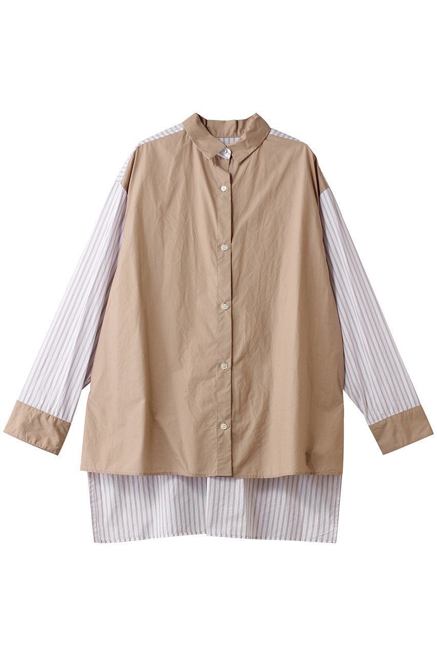 【ミディウミ/MidiUmi】のTWO&MORE stripe shirt シャツ 人気、トレンドファッション・服の通販 founy(ファニー) 　ファッション　Fashion　レディースファッション　Fashion for Women　トップス・カットソー　Cut & Sew Tops　シャツ・ブラウス・オフィスカジュアル　Elegant Blouses & Button-Ups　なめらか　Smooth, Silky Texture　シンプル　Simple, Minimal　ストライプ　Stripe, Striped Pattern　スリーブ　Sleeve, Long Sleeve / Short Sleeve　トレンド　Trend, Trending Now　ファブリック　Fabric, Textile　ヘムライン　Hemline, Bottom Cut　リュクス　Luxury, Elegant, High-End, Chic　ロング　Long, Long-Length　新作・新入荷　New Arrivals / New In　 other-1|ID: prp329100004743727 ipo3291000000034281348