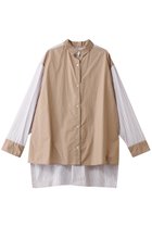 【ミディウミ/MidiUmi】のTWO&MORE stripe shirt シャツ 人気、トレンドファッション・服の通販 founy(ファニー) ファッション Fashion レディースファッション Fashion for Women トップス・カットソー Cut & Sew Tops シャツ・ブラウス・オフィスカジュアル Elegant Blouses & Button-Ups なめらか Smooth, Silky Texture シンプル Simple, Minimal ストライプ Stripe, Striped Pattern スリーブ Sleeve, Long Sleeve / Short Sleeve トレンド Trend, Trending Now ファブリック Fabric, Textile ヘムライン Hemline, Bottom Cut リュクス Luxury, Elegant, High-End, Chic ロング Long, Long-Length 新作・新入荷 New Arrivals / New In thumbnail beige|ID: prp329100004743727 ipo3291000000034281349