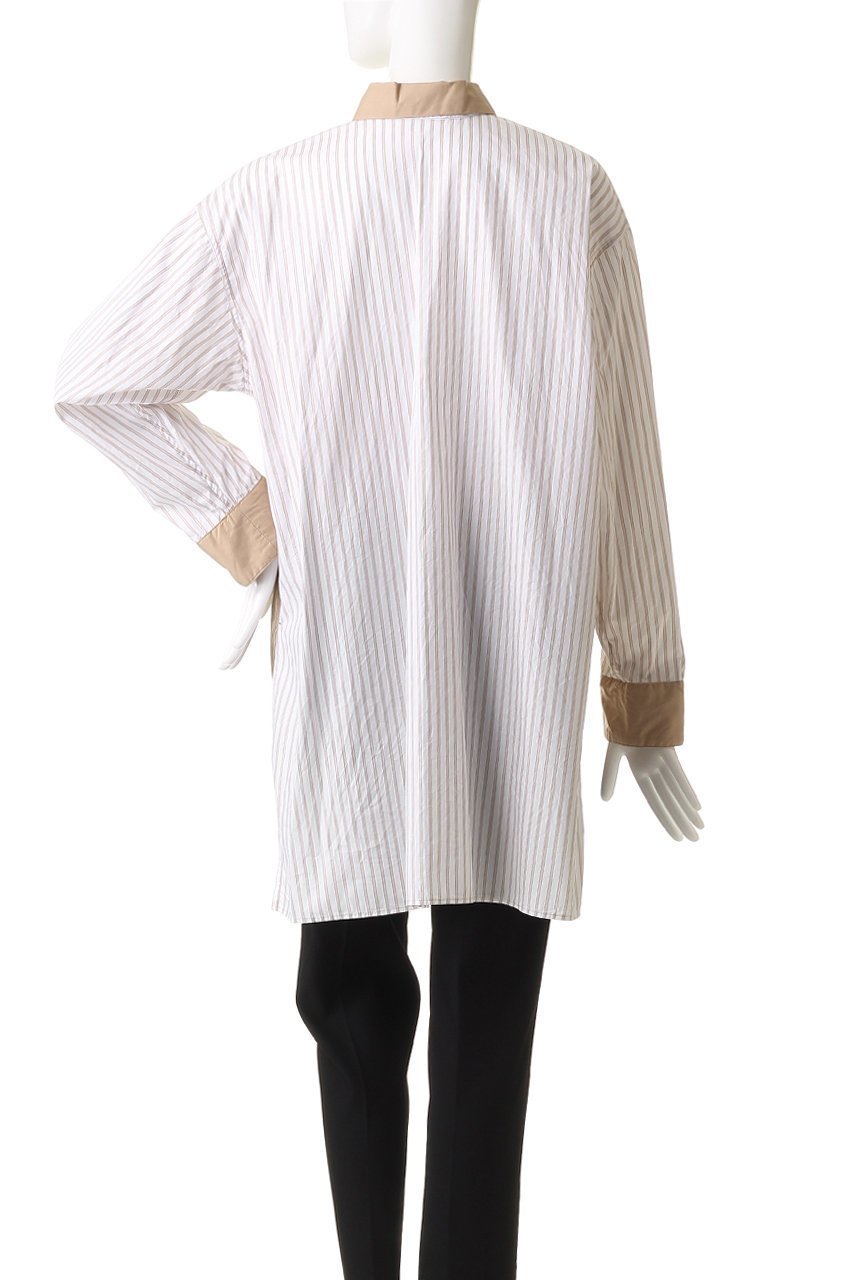 【ミディウミ/MidiUmi】のTWO&MORE stripe shirt シャツ 人気、トレンドファッション・服の通販 founy(ファニー) 　ファッション　Fashion　レディースファッション　Fashion for Women　トップス・カットソー　Cut & Sew Tops　シャツ・ブラウス・オフィスカジュアル　Elegant Blouses & Button-Ups　なめらか　Smooth, Silky Texture　シンプル　Simple, Minimal　ストライプ　Stripe, Striped Pattern　スリーブ　Sleeve, Long Sleeve / Short Sleeve　トレンド　Trend, Trending Now　ファブリック　Fabric, Textile　ヘムライン　Hemline, Bottom Cut　リュクス　Luxury, Elegant, High-End, Chic　ロング　Long, Long-Length　新作・新入荷　New Arrivals / New In　other-4|ID: prp329100004743727 ipo3291000000034281352