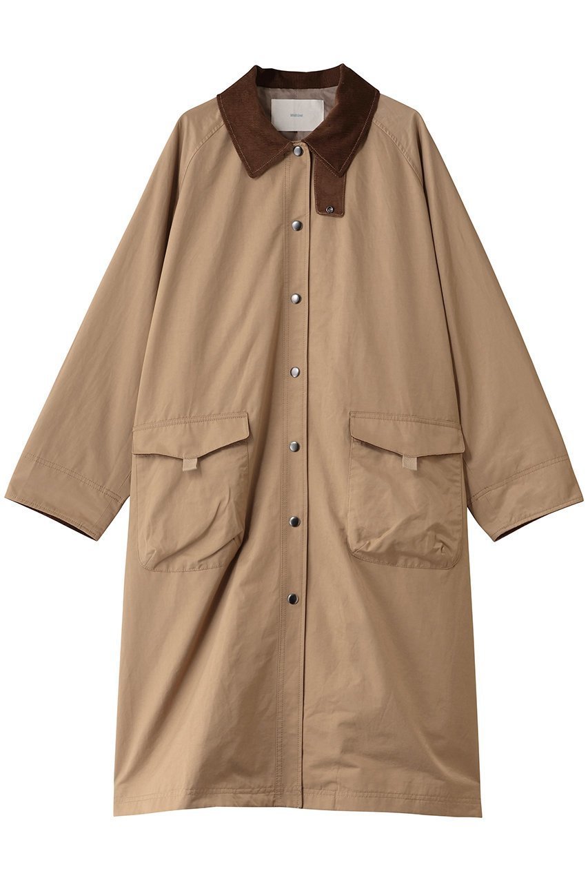 【ミディウミ/MidiUmi】のhunting long coat コート インテリア・キッズ・メンズ・レディースファッション・服の通販 founy(ファニー) 　ファッション　Fashion　レディースファッション　Fashion for Women　アウター　Coat / Outerwear Collection　コート・ロングコート・ピーコート　Long Coats, Peacoats & More　クラシック　Classic, Timeless Style　コーデュロイ　Corduroy, Cord Fabric　スタンド　Stand Collar, Upright Stand　バランス　Balance, Style Balance　ロング　Long, Long-Length　エレガント 上品　Elegant　新作・新入荷　New Arrivals / New In　A/W・秋冬　Autumn/Winter　beige|ID: prp329100004743737 ipo3291000000034281432