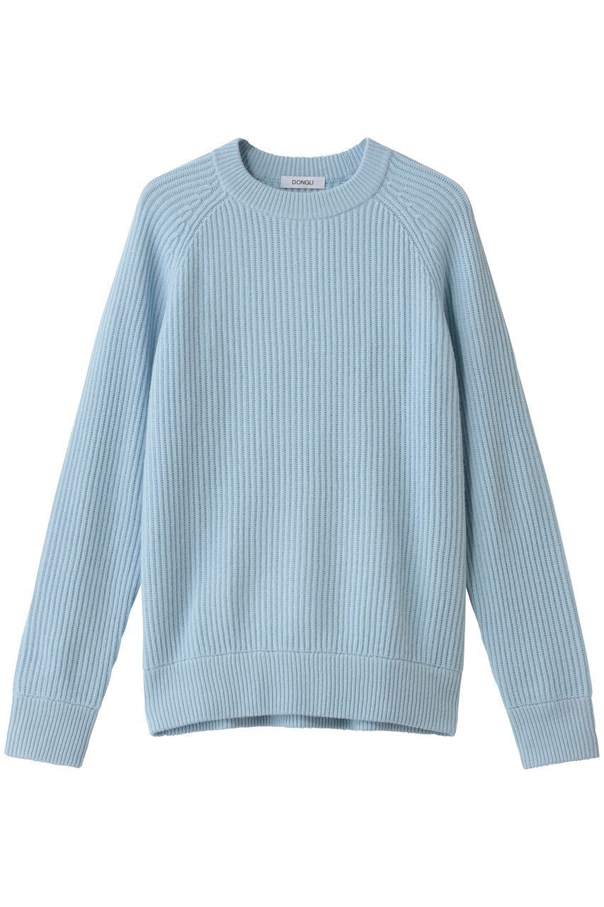 【ドンリー/DONGLI】のRIB CREW NECK インテリア・キッズ・メンズ・レディースファッション・服の通販 founy(ファニー) 　ファッション　Fashion　レディースファッション　Fashion for Women　トップス・カットソー　Cut & Sew Tops　ニット　Knit Tops & Sweaters　カジュアルプルオーバー・ニットトップス　Pullovers & Knit Tops / Casual Pullovers　シンプル　Simple, Minimal　スラックス　Slacks, Dress Pants　デニム　Denim, Jeans Material　エレガント 上品　Elegant　新作・新入荷　New Arrivals / New In　スカイ|ID: prp329100004744590 ipo3291000000034294294