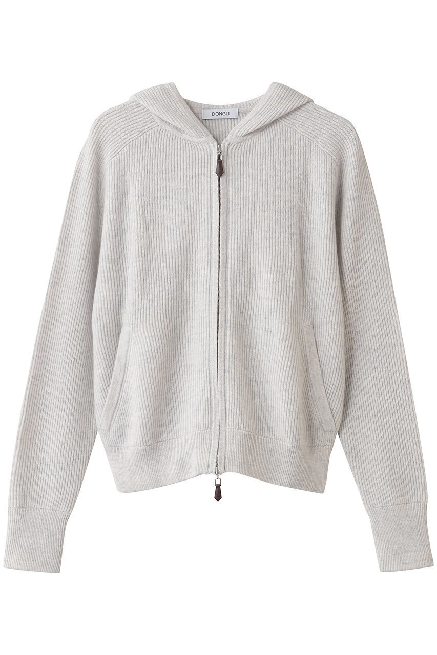 【ドンリー/DONGLI】のZIP HOODIE インテリア・キッズ・メンズ・レディースファッション・服の通販 founy(ファニー) 　ファッション　Fashion　レディースファッション　Fashion for Women　トップス・カットソー　Cut & Sew Tops　ニット　Knit Tops & Sweaters　カーディガン・羽織り　Layered Style Cardigans　カーディガン　Cardigan, Knitwear　シンプル　Simple, Minimal　ジャケット　Jacket, Outerwear　新作・新入荷　New Arrivals / New In　グレー|ID: prp329100004744592 ipo3291000000034294310