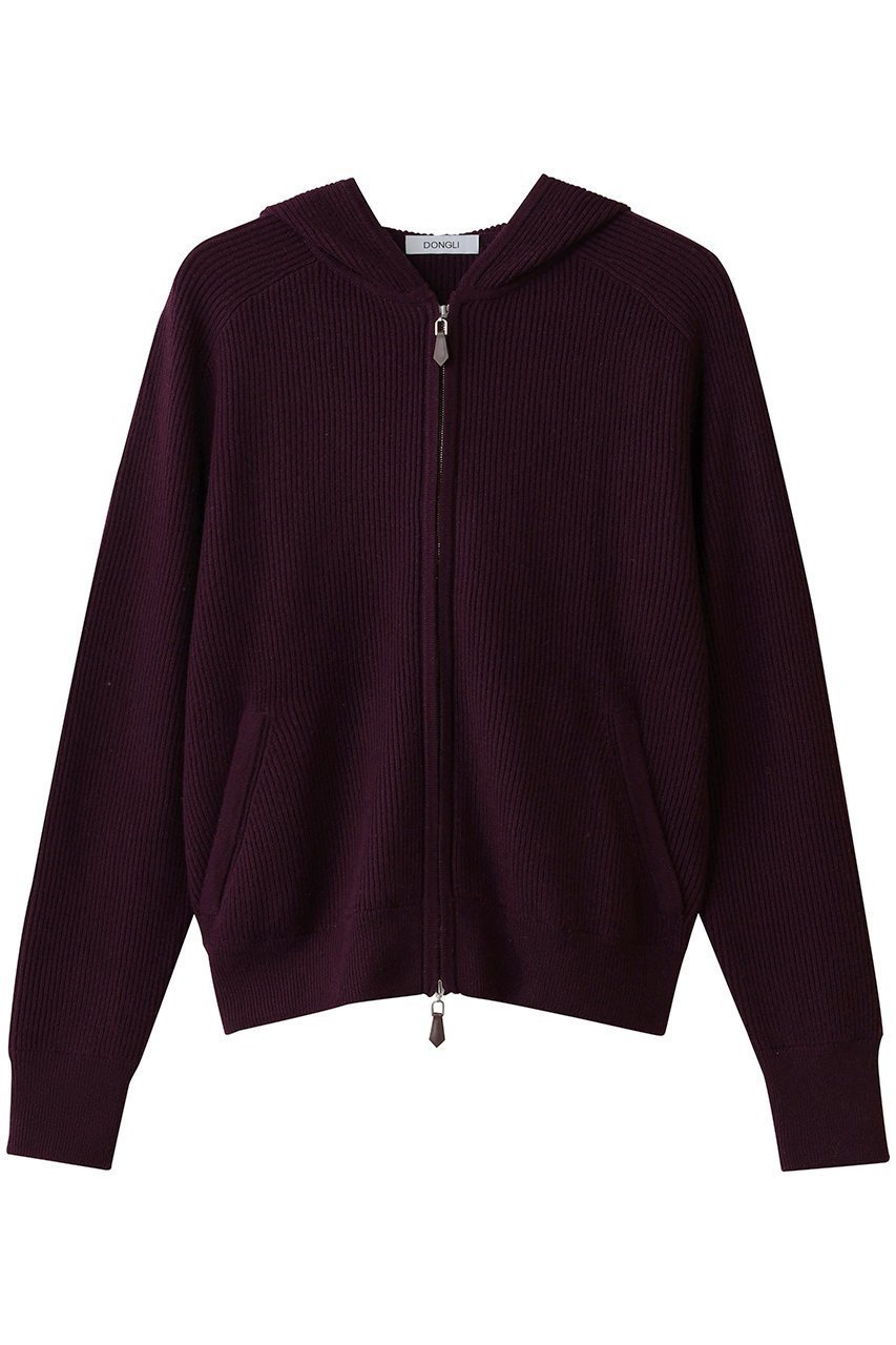 【ドンリー/DONGLI】のZIP HOODIE インテリア・キッズ・メンズ・レディースファッション・服の通販 founy(ファニー) 　ファッション　Fashion　レディースファッション　Fashion for Women　トップス・カットソー　Cut & Sew Tops　ニット　Knit Tops & Sweaters　カーディガン・羽織り　Layered Style Cardigans　カーディガン　Cardigan, Knitwear　シンプル　Simple, Minimal　ジャケット　Jacket, Outerwear　新作・新入荷　New Arrivals / New In　バーガンディ|ID: prp329100004744592 ipo3291000000034294311