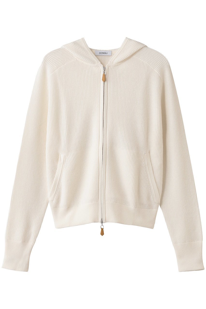 【ドンリー/DONGLI】のZIP HOODIE インテリア・キッズ・メンズ・レディースファッション・服の通販 founy(ファニー) 　ファッション　Fashion　レディースファッション　Fashion for Women　トップス・カットソー　Cut & Sew Tops　ニット　Knit Tops & Sweaters　カーディガン・羽織り　Layered Style Cardigans　カーディガン　Cardigan, Knitwear　シンプル　Simple, Minimal　ジャケット　Jacket, Outerwear　新作・新入荷　New Arrivals / New In　アイボリー|ID: prp329100004744592 ipo3291000000034294312