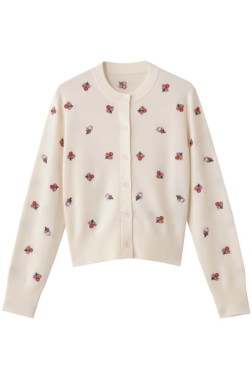 【アルアバイル/allureville】の【Loulou Willoughby】フラワーシシュウカーディガン インテリア・キッズ・メンズ・レディースファッション・服の通販 founy(ファニー) 　ファッション　Fashion　レディースファッション　Fashion for Women　トップス・カットソー　Cut & Sew Tops　ニット　Knit Tops & Sweaters　カーディガン・羽織り　Layered Style Cardigans　カーディガン　Cardigan, Knitwear　シンプル　Simple, Minimal　スリーブ　Sleeve, Long Sleeve / Short Sleeve　フラワー　Flower, Floral　ロング　Long, Long-Length　エレガント 上品　Elegant　A/W・秋冬　Autumn/Winter　ホワイト系|ID: prp329100004744593 ipo3291000000035754645