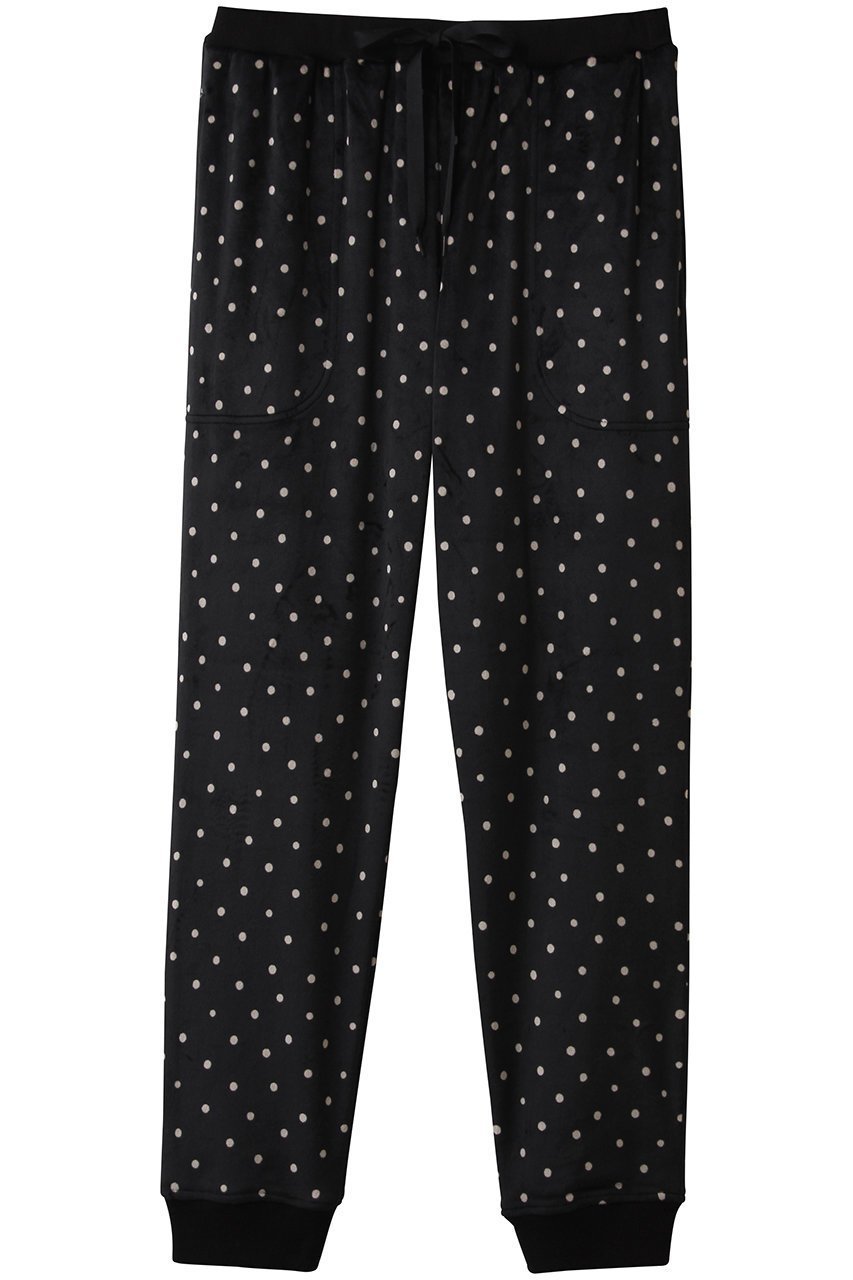 【キッドブルー/KID BLUE】の25ストレッチシャギードットボトムス インテリア・キッズ・メンズ・レディースファッション・服の通販 founy(ファニー) 　ファッション　Fashion　レディースファッション　Fashion for Women　なめらか　Smooth, Silky Texture　ドット　Polka Dot, Dot Pattern　パジャマ　Pajamas, Sleepwear　フェミニン　Feminine, Girly　ワイド　Wide, Wide Fit　再入荷　Restock / Back in Stock　旅行　Travel　ブラック|ID: prp329100004744602 ipo3291000000035865248
