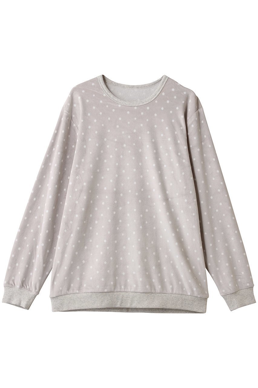 【キッドブルー/KID BLUE】の25ストレッチシャギードットトップス インテリア・キッズ・メンズ・レディースファッション・服の通販 founy(ファニー) ファッション Fashion レディースファッション Fashion for Women トップス・カットソー Cut & Sew Tops なめらか Smooth, Silky Texture ドット Polka Dot, Dot Pattern パジャマ Pajamas, Sleepwear フェミニン Feminine, Girly フォルム Silhouette, Form リラックス Relax, Relaxed Fit 再入荷 Restock / Back in Stock ライトグレー|ID: prp329100004744603 ipo3291000000035821588