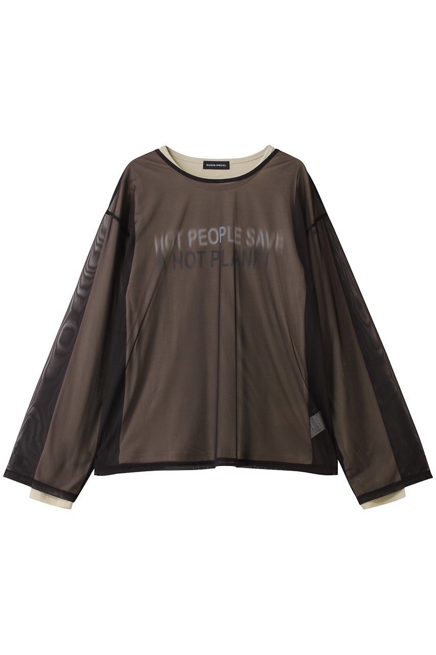 【メゾンスペシャル/MAISON SPECIAL】のシアーレイヤードロンT 人気、トレンドファッション・服の通販 founy(ファニー) 　ファッション　Fashion　レディースファッション　Fashion for Women　トップス・カットソー　Cut & Sew Tops　シャツ・ブラウス・オフィスカジュアル　Elegant Blouses & Button-Ups　ロングTシャツ・Tシャツ　Longline T-Shirts & Tees　カットソー・ベーシックTシャツ　Cut-and-Sewn Tops / Stretch Tees & Basics　インナー　Innerwear　カーディガン　Cardigan, Knitwear　ジャケット　Jacket, Outerwear　スリーブ　Sleeve, Long Sleeve / Short Sleeve　タートルネック　Turtleneck, High Neck　チュール　Tulip, Tulip Motif　ロング　Long, Long-Length　新作・新入荷　New Arrivals / New In　 other-1|ID: prp329100004744611 ipo3291000000034294439