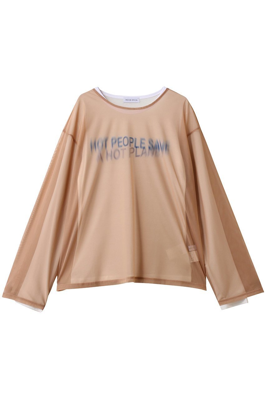【メゾンスペシャル/MAISON SPECIAL】のシアーレイヤードロンT インテリア・キッズ・メンズ・レディースファッション・服の通販 founy(ファニー) 　ファッション　Fashion　レディースファッション　Fashion for Women　トップス・カットソー　Cut & Sew Tops　シャツ・ブラウス・オフィスカジュアル　Elegant Blouses & Button-Ups　ロングTシャツ・Tシャツ　Longline T-Shirts & Tees　カットソー・ベーシックTシャツ　Cut-and-Sewn Tops / Stretch Tees & Basics　インナー　Innerwear　カーディガン　Cardigan, Knitwear　ジャケット　Jacket, Outerwear　スリーブ　Sleeve, Long Sleeve / Short Sleeve　タートルネック　Turtleneck, High Neck　チュール　Tulip, Tulip Motif　ロング　Long, Long-Length　新作・新入荷　New Arrivals / New In　BGE(ベージュ)|ID: prp329100004744611 ipo3291000000034294443