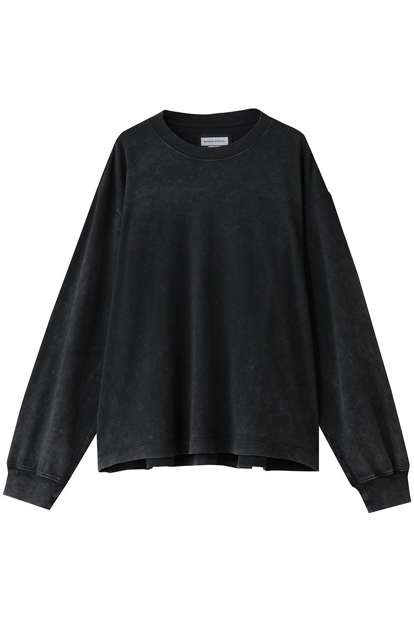 【メゾンスペシャル/MAISON SPECIAL】の【UNISEX】加工スムースロンTEE インテリア・キッズ・メンズ・レディースファッション・服の通販 founy(ファニー) 　ファッション　Fashion　レディースファッション　Fashion for Women　トップス・カットソー　Cut & Sew Tops　シャツ・ブラウス・オフィスカジュアル　Elegant Blouses & Button-Ups　ロングTシャツ・Tシャツ　Longline T-Shirts & Tees　カットソー・ベーシックTシャツ　Cut-and-Sewn Tops / Stretch Tees & Basics　ユニセックス　Unisex, Genderless　シンプル　Simple, Minimal　スリーブ　Sleeve, Long Sleeve / Short Sleeve　ロング　Long, Long-Length　新作・新入荷　New Arrivals / New In　長袖　Long Sleeve, Full Sleeve　BLK(ブラック)|ID: prp329100004744613 ipo3291000000034294457