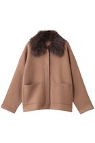 【アルアバイル/allureville】の【Loulou Willoughby】ファー衿ニットショートコート ベージュ|ID: prp329100004744614 ipo3291000000035626097