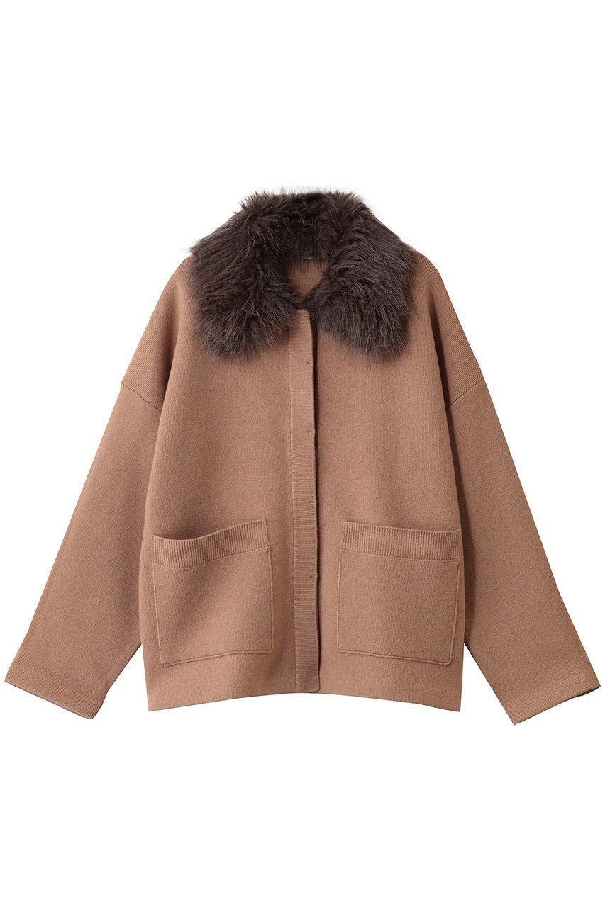 【アルアバイル/allureville】の【Loulou Willoughby】ファー衿ニットショートコート インテリア・キッズ・メンズ・レディースファッション・服の通販 founy(ファニー) 　ファッション　Fashion　レディースファッション　Fashion for Women　アウター　Coat / Outerwear Collection　コート・ロングコート・ピーコート　Long Coats, Peacoats & More　ショート　Short, Short Length　シンプル　Simple, Minimal　スリーブ　Sleeve, Long Sleeve / Short Sleeve　ロング　Long, Long-Length　A/W・秋冬　Autumn/Winter　ベージュ|ID: prp329100004744614 ipo3291000000035626097