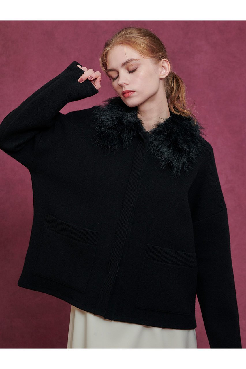 【アルアバイル/allureville】の【Loulou Willoughby】ファー衿ニットショートコート 人気、トレンドファッション・服の通販 founy(ファニー) 　ファッション　Fashion　レディースファッション　Fashion for Women　アウター　Coat / Outerwear Collection　コート・ロングコート・ピーコート　Long Coats, Peacoats & More　ショート　Short, Short Length　シンプル　Simple, Minimal　スリーブ　Sleeve, Long Sleeve / Short Sleeve　ロング　Long, Long-Length　A/W・秋冬　Autumn/Winter　other-8|ID: prp329100004744614 ipo3291000000035626105